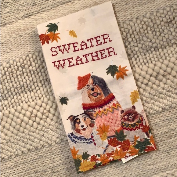 Anthropologie Other - Sweater WeatherDog Print Dish Towel Anthropologie